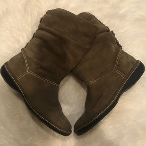 Land’s End, Olive Green Mid-Calf Suede Boots